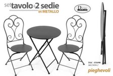 SET TAVOLO + 2 SEDIE METALLO