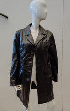 GIACCA/TRENCH/CAPPOTTO  IN PELLE DONNA   VINTAGE - TG 44