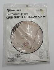 Kit ricamo vintage VOGART CRAFTS culla lenzuola e federa topi e funghi