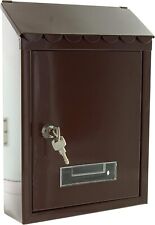 CASSETTA POSTALE MARRONE DA ESTERNO CON TETTUCCIO CM 21X6,2X30H POSTA LETTERE