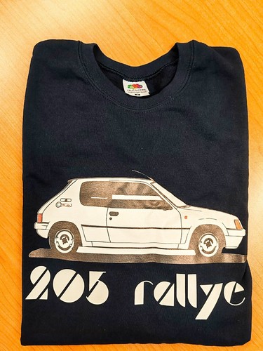 Felpa blu auto vintage - blu, peugeot