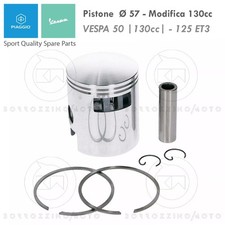 KIT PISTONE D.57 PER CILINDRO DR 130 VESPA 125 ET3 PRIMAVERA 50 SPECIAL PK APE