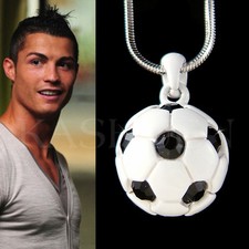 3D Calcio Sfera IN Swarovski Collana Cristallo Uomo Unisex Gioielli