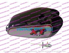 YAMAHA XT TT 500 SERBATOIO ACCIAIO VERNICIATO NERO E ARGENTO 1977 + RUBINETTO...