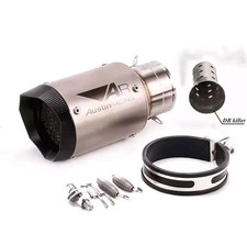 terminale di scarico Universale Moto 60mm Acciaio Inox Silenziatore Ottimo Sound