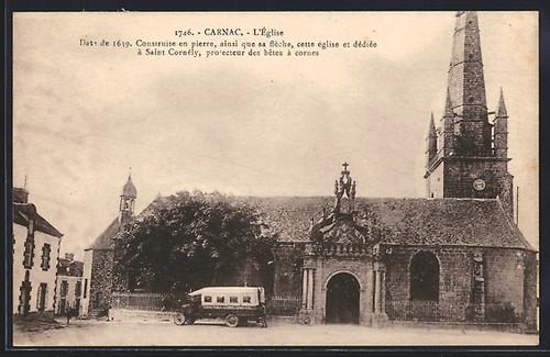 Cpa carnac église - carnac,, l´église