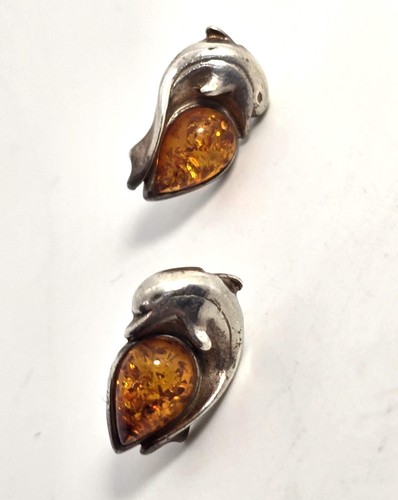 Orecchini vintage ambra