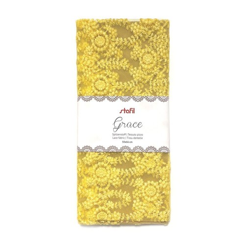 Tessuto pizzo grace giallo - tessuto,