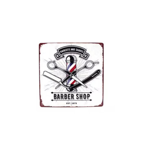 Plaque métal vintage barber