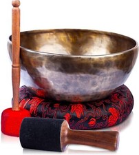 Grande set di ciotole da canto tibetane - 9" Master Healing Nepal per...