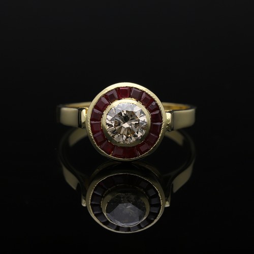 Anello vintage diamante rubino
