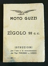 MOTO GUZZI ZIGOLO 98 MANUALE USO E MANUTENZIONE ORIGINALE 1956 workshop manual