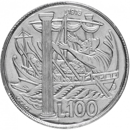 100 lire san marino - san, 1973