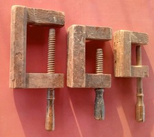 VECCHI MORSETTI IN LEGNO da collezione 3 pezzi 