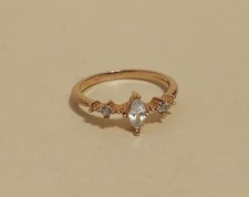 ANELLO ARGENTO 925 placcato Oro Rosa ROMBO Pietre