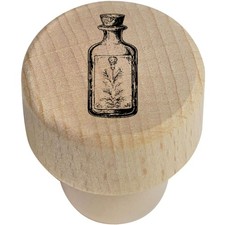 Tappo/sughero per bottiglia in legno 'Bottiglia antica' 19 mm (BS00031625)