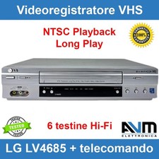Videoregistratore VHS LG LV4685 Stereo Hi-Fi 6 Testine NTSC Playback Long Play