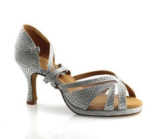 Scarpe da ballo Latinosa Neuza silver Salsa Tacco personalizzato
