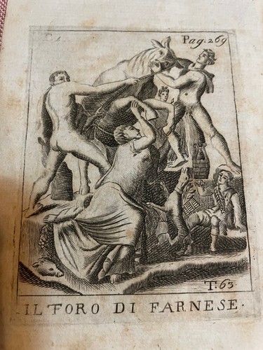 Incisione toro di farnese - incisione:, il