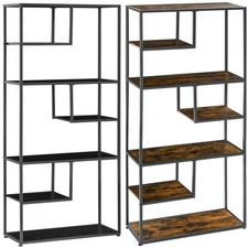 HOMCOM Mobile Libreria Industriale a 7 Livelli in Truciolato e Acciaio