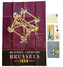 Poster Vintage 1958 Esposizione Universale Bruxelles Atomium Bruxelles Art D'Hooghe