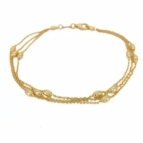 Bracciale donna tre fili oro - fili,
