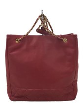 Borsa tote CHANEL Old Matelasse in pelle rossa