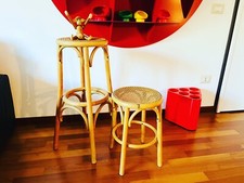 ? set 2 sgabelli Vintage con seduta in paglia di Vienna per Habitat 1979