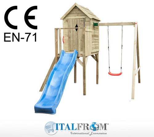 Altalena con scivolo torre - altalena,