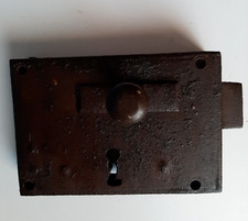 ANTICA SERRATURA CON POMELLO IN OTTONE FUNZIONANTE MOLLA OK NO CHIAVE CHIODI