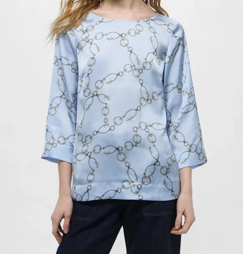 Blusa raso azzurra blu - azzurra,
