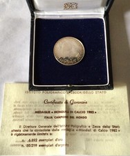 Italia 1982 -Mondiali Calcio Italia Campione Med. Arg. 986 D. mm.35 gr.18. IPZS.