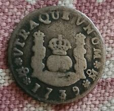 ☆ ARGENTO ISPANICO • COLONIALE 1 VERO 1739 • MESSICO ☆MF SPAGNA ☆