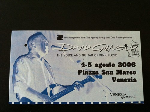 David gilmour pass ticket - gilmour,