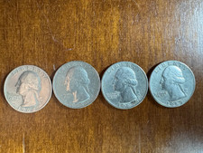4 x Moneta Stati Uniti d'America Usa Quarto di Dollaro 1965, 1967, 2 x 1968