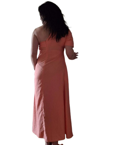 Maxi abito cos monospalla rosa - abito,