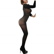 Tuta Intera Trasparente Elasticizzata Aperta Zone Intime Vestito Sexy L.24875