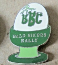 BALD BIKERS RALLY 1992 BADGE - ENAMEL   (9)