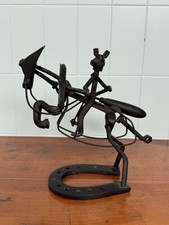 Scultura Artistica In Ferro Ferramenta Cavaliere A Cavallo Arte Riciclo Anni 70