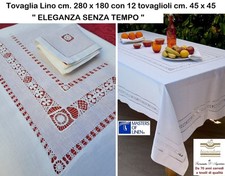 Tovaglia lino ricamo a mano