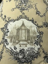 Tessuto Wesley Hall francese Country Square Fleur De Lis Toile tessuto di lusso vintage