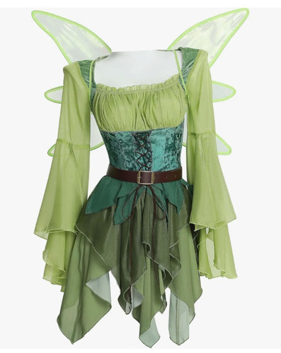 Costume donna elfo fata verde
