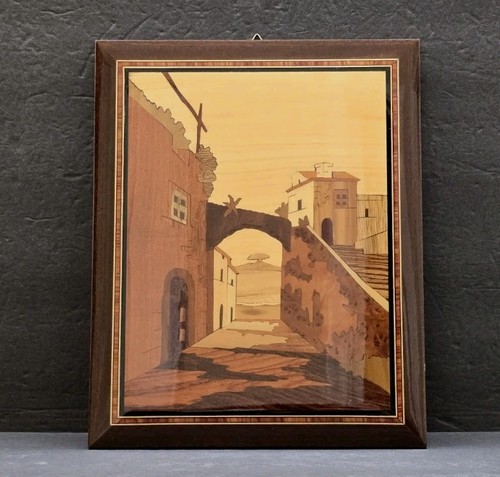 Scena paesaggio intarsiato