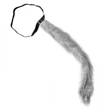 Coda da Lupo Modellabile in Peluche, Grigia, Adulto Unisex