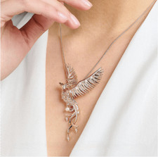 ✨Ciondolo Fenice Oro Rosa Argento 925 Donna Uomo Magico Vintage Regalo Mitico✨