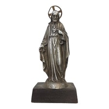*HH* Antica Statua Gesù Cristo Cuore sacro statuina votiva devozionale religiosa