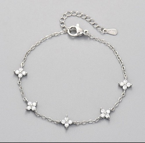 Bracciale donna fiori acciaio