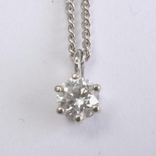 Bellissima Brillante Solitario Rimorchio An 14 Carato Oro Bianco Catena, Circa