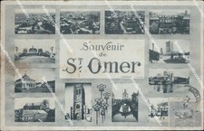 ci139 cartolina  souvenir st.omer francia france