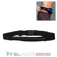 Mini Marsupio Cintura Elastico Fascia Zip Porta Chiavi Cellulare Sport Nero